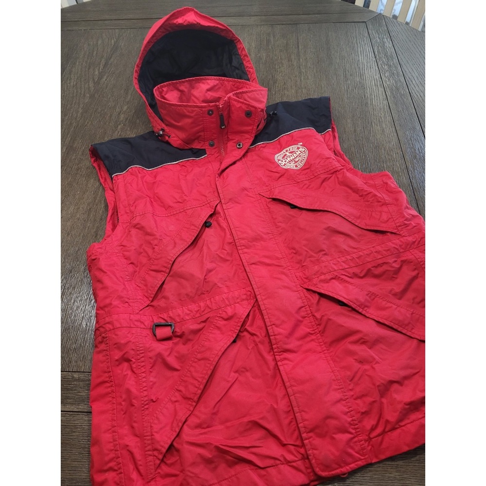 Vintage Schwans‎ Home Delivery mens full zip Vest jacket Medium Red Super warm